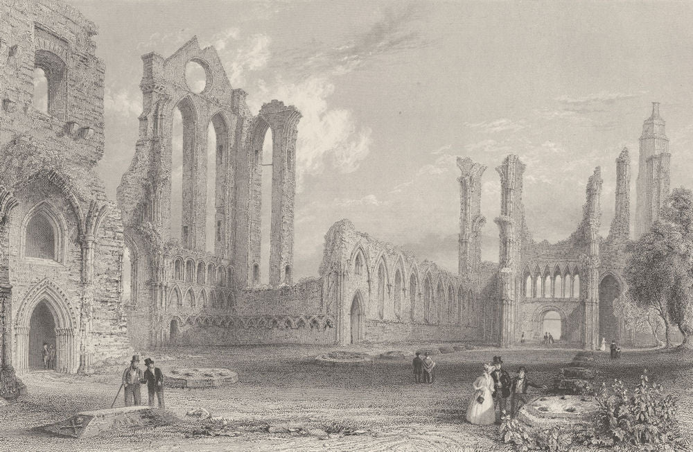 Abbey of Arbroath. Scotland. BARTLETT 1842 old antique vintage print picture